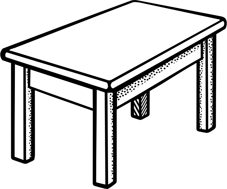 Table Clipart Black And White 