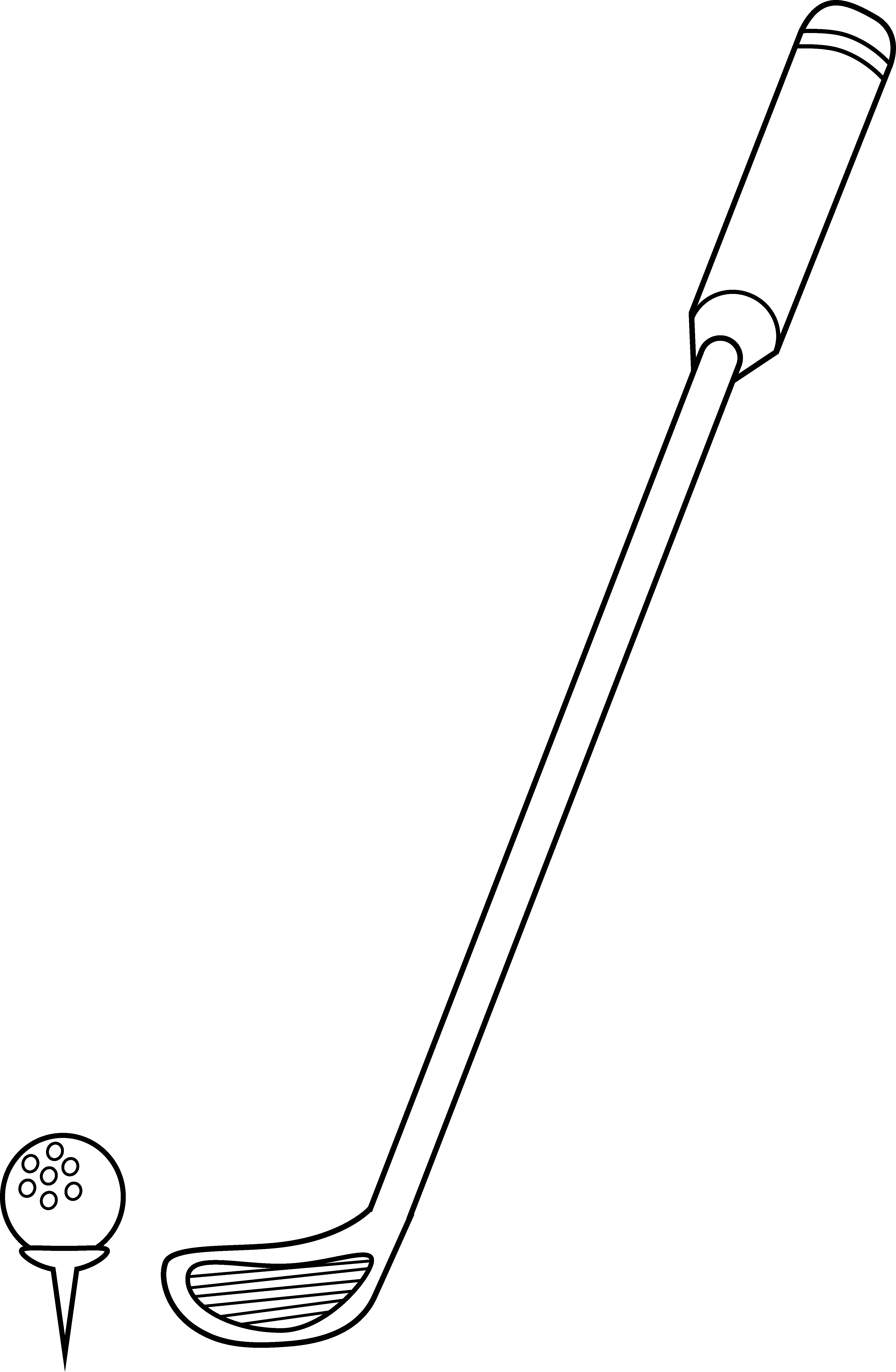Golf tee and ball club clipart black and white 