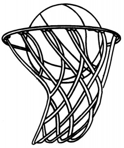 Basketball Net Black And White Clipart 