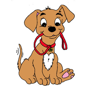 Dog Holding Leash Clipart 