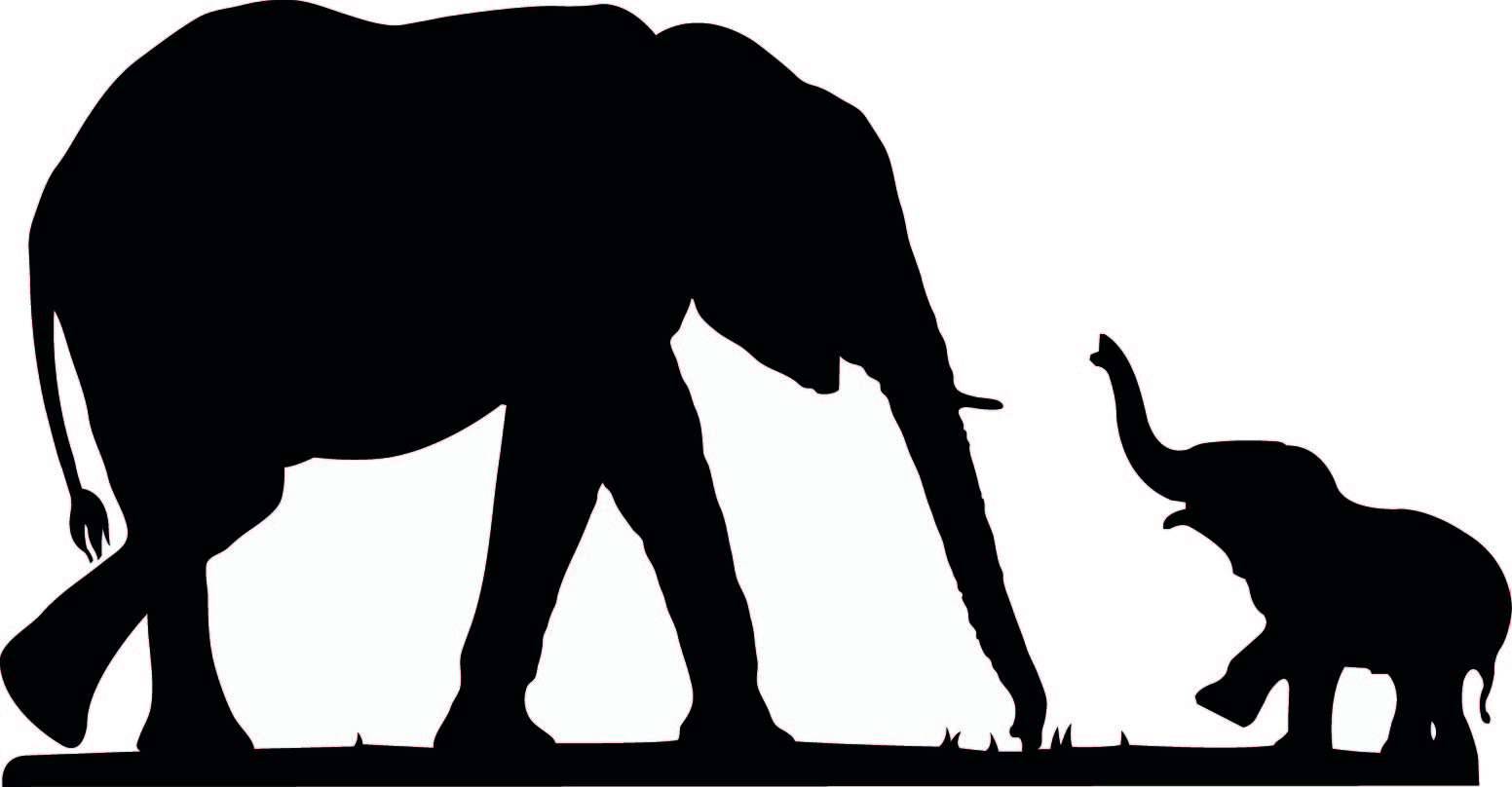 Mother and child silhouette clipart baby elephants 