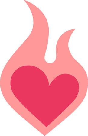 pink hearts on fire