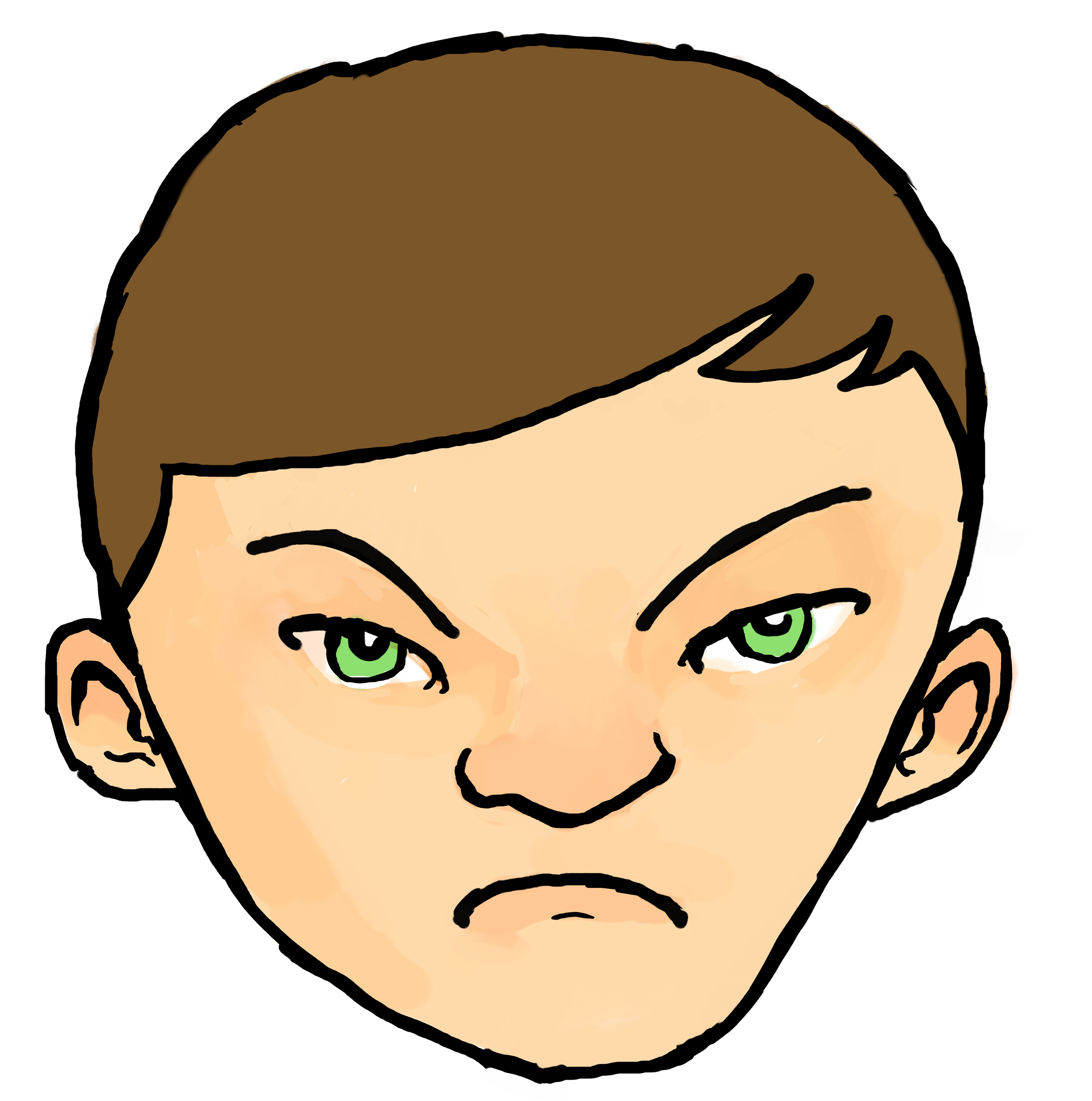 Angry kid face clipart 