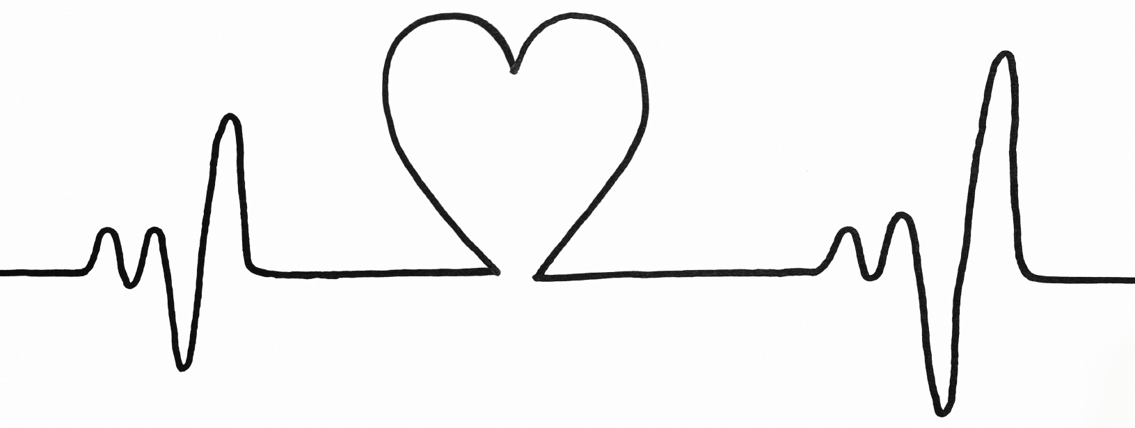 Heart rate clipart black and white 