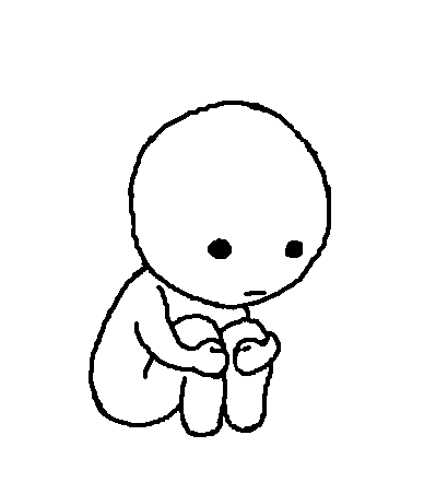 art #depressed #white # - Easy Sad Person Drawing, HD Png Download, png  download, transparent png image | PNG.ToolXoX.com