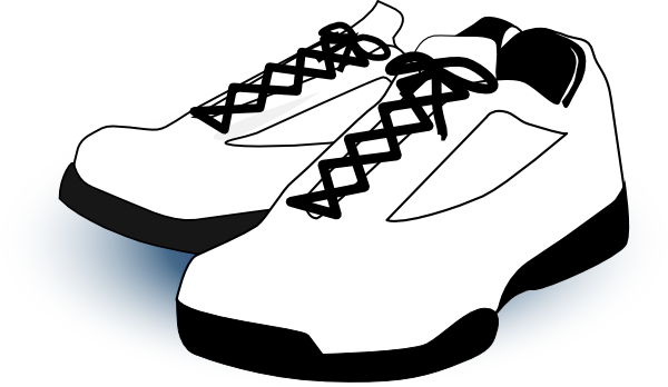 Tennis shoe clipart black and white 