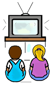 clip art watching tv