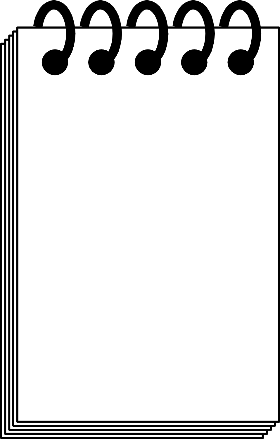 Black And White Notepad Clipart 