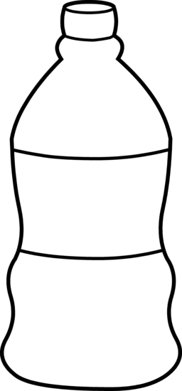 Plastic Water Bottle Black And White Clipart 