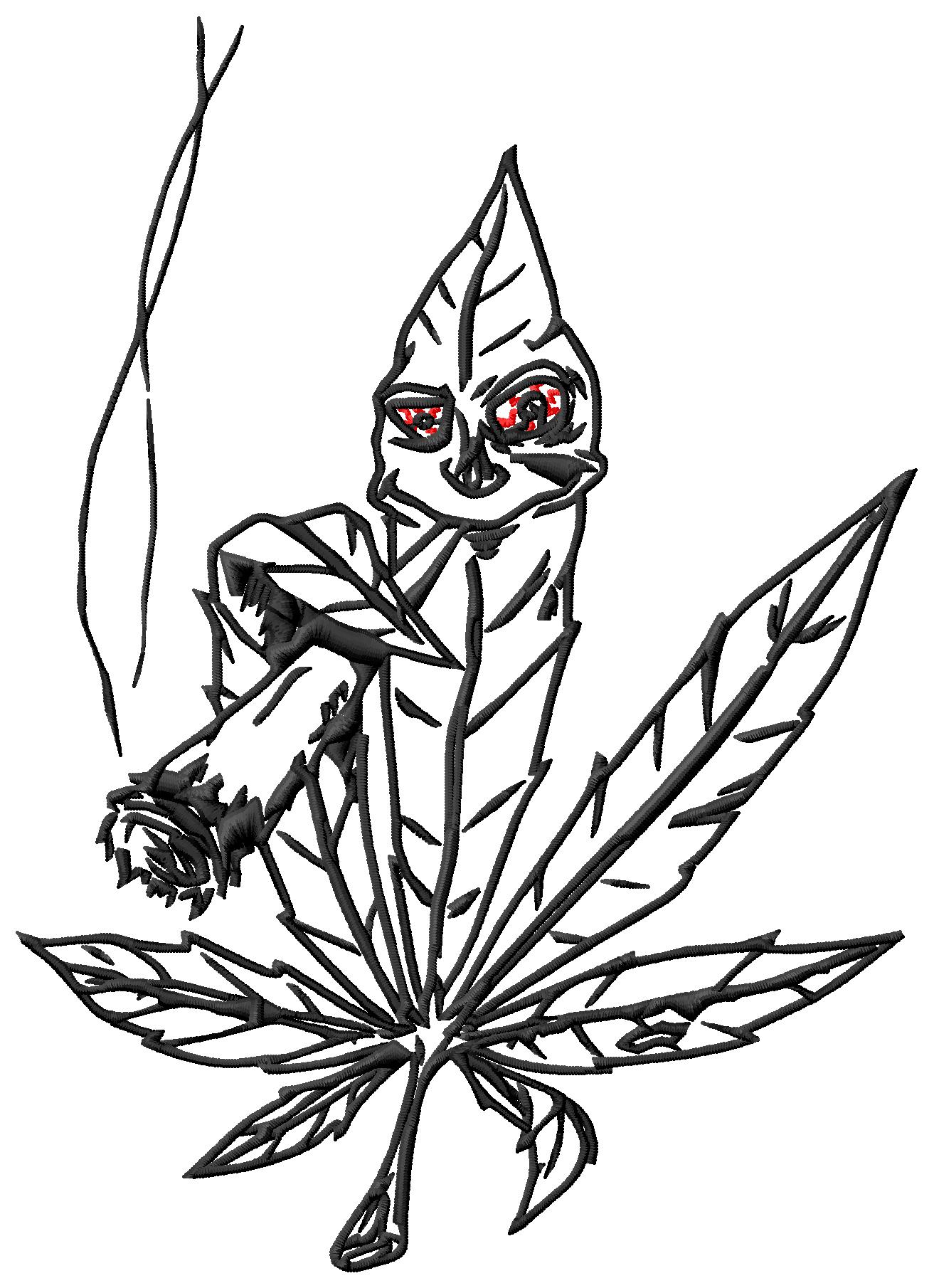marijuana leaf smoking a joint - Clip Art Library