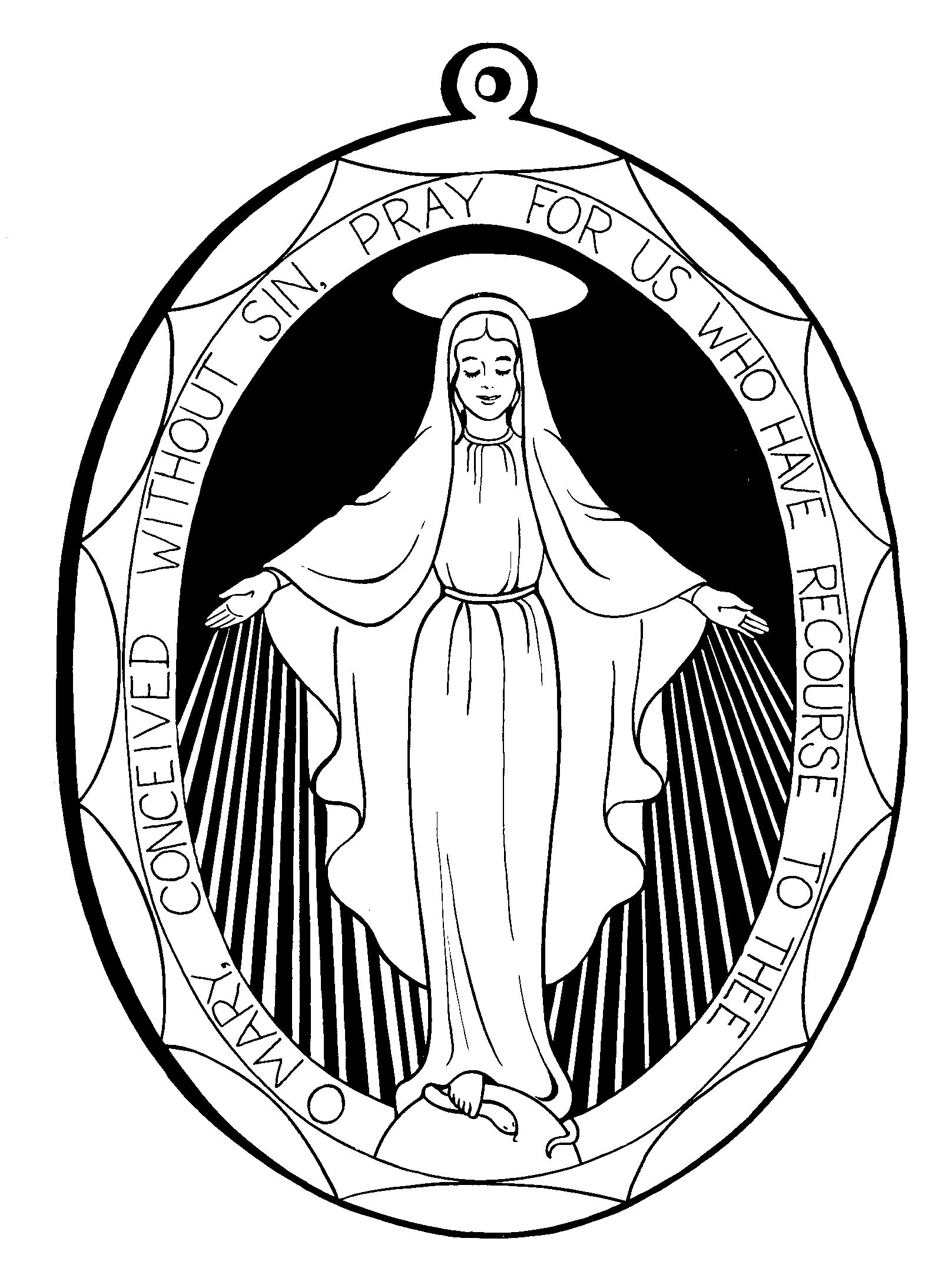 Mother Mary Coloring Page 