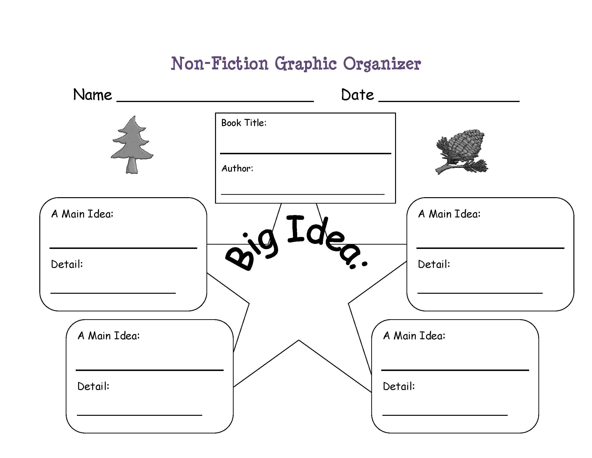 Elementary Fiction Graphic Organizer Clip Art Library