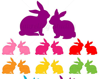 Easter bunny silhouette clip art 