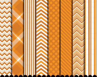 Orange digital paper frame clip art chevron by WhilstDigitalStash 