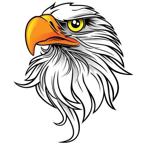 Cute friendly eagle clipart black and white 