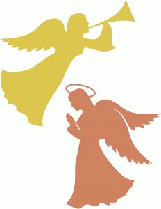Gold angel silhouette clipart 