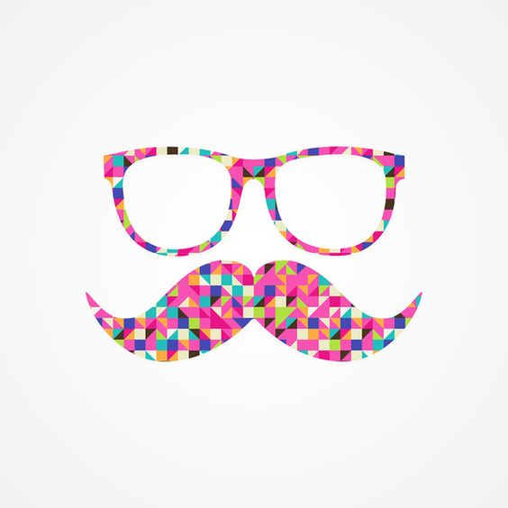 colorful mustache border