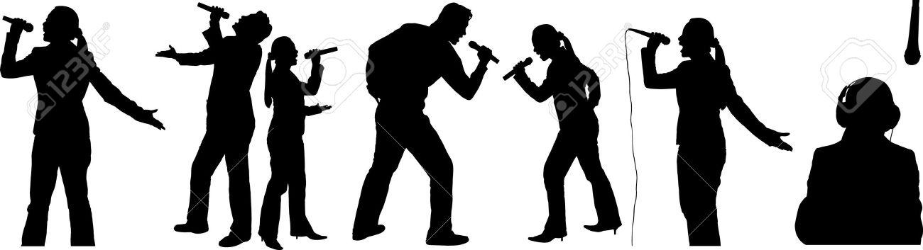 people singing silhouette - Clip Art Library