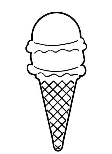 Clipart ice cream cone black and white 
