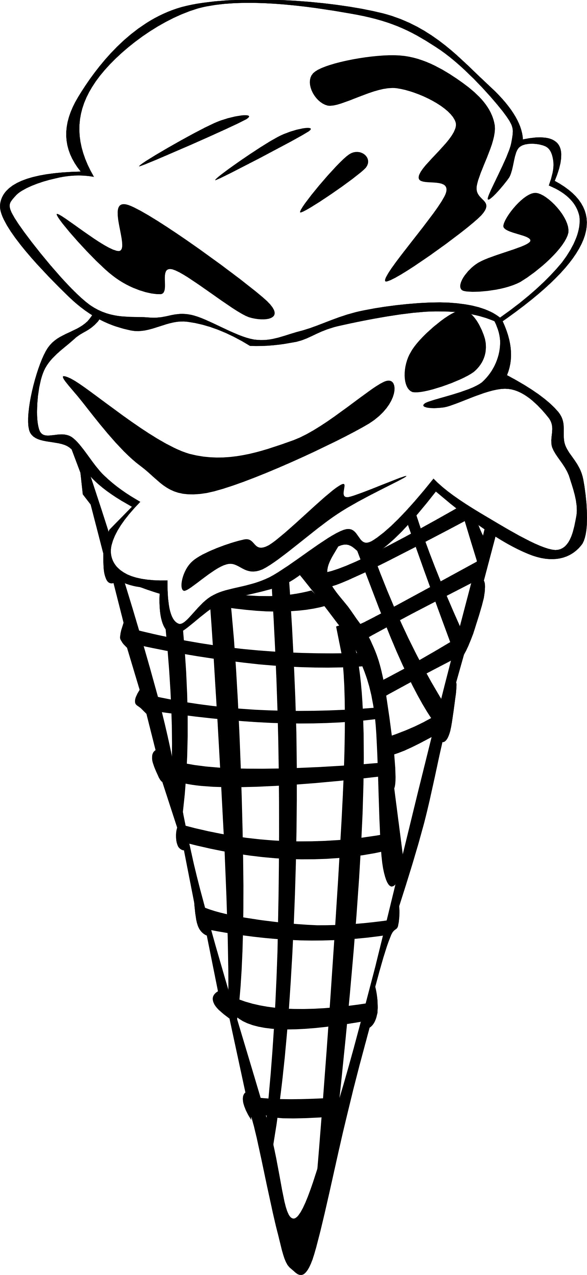 Clipart of ice cream black and white 