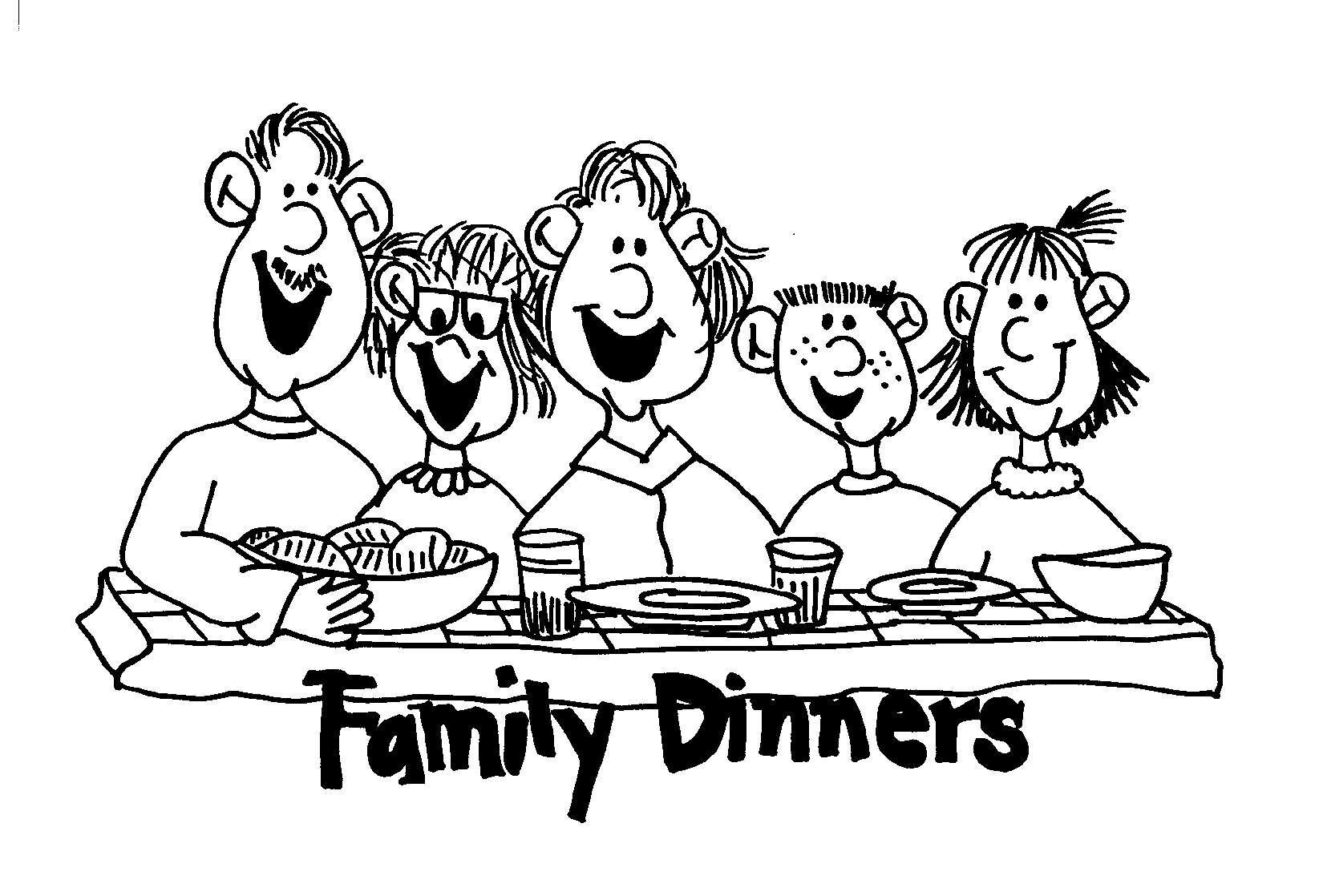 Draw A Family Dinner Clip Art Library