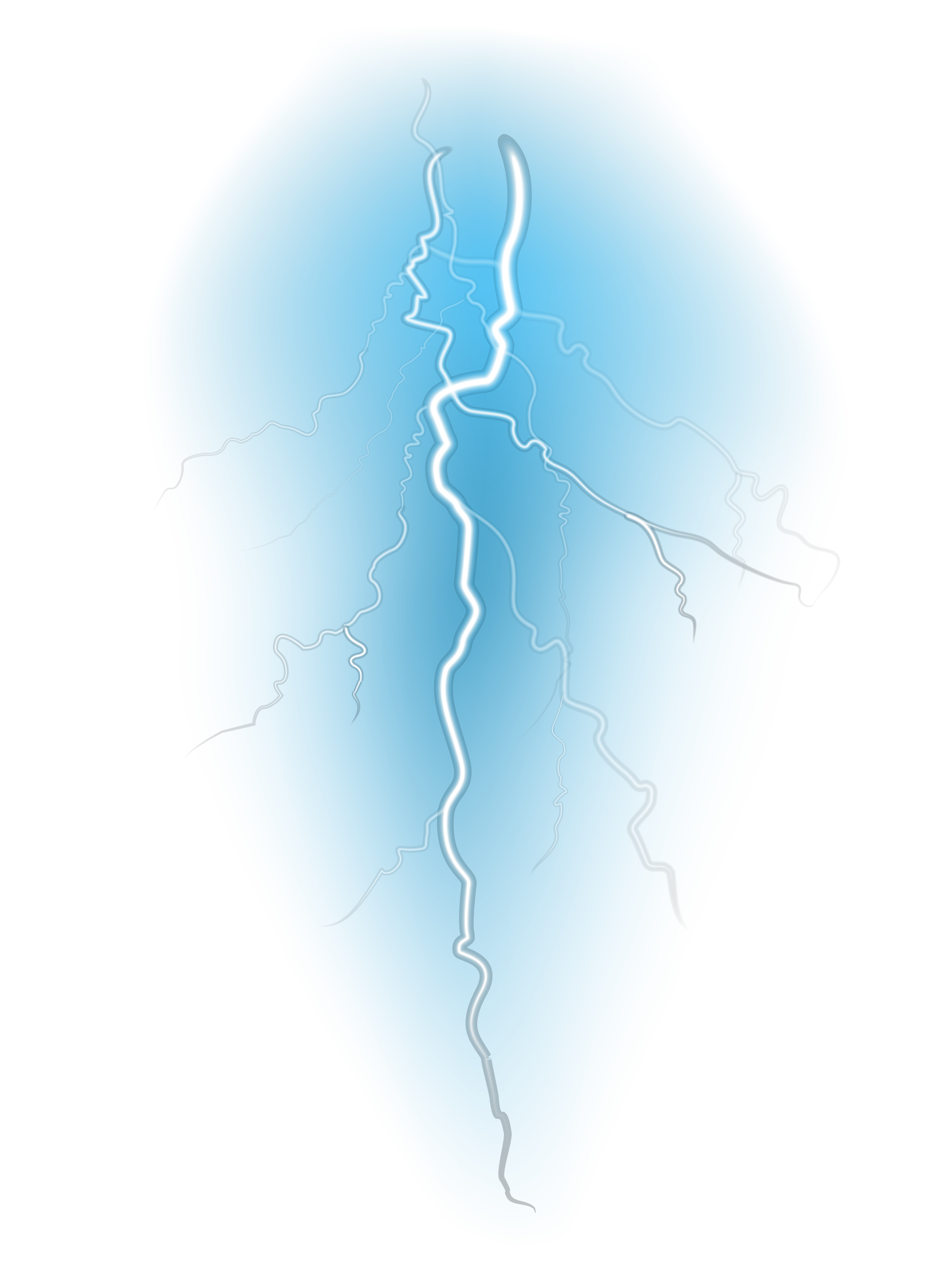 Blue realistic lightning clipart transparent background 