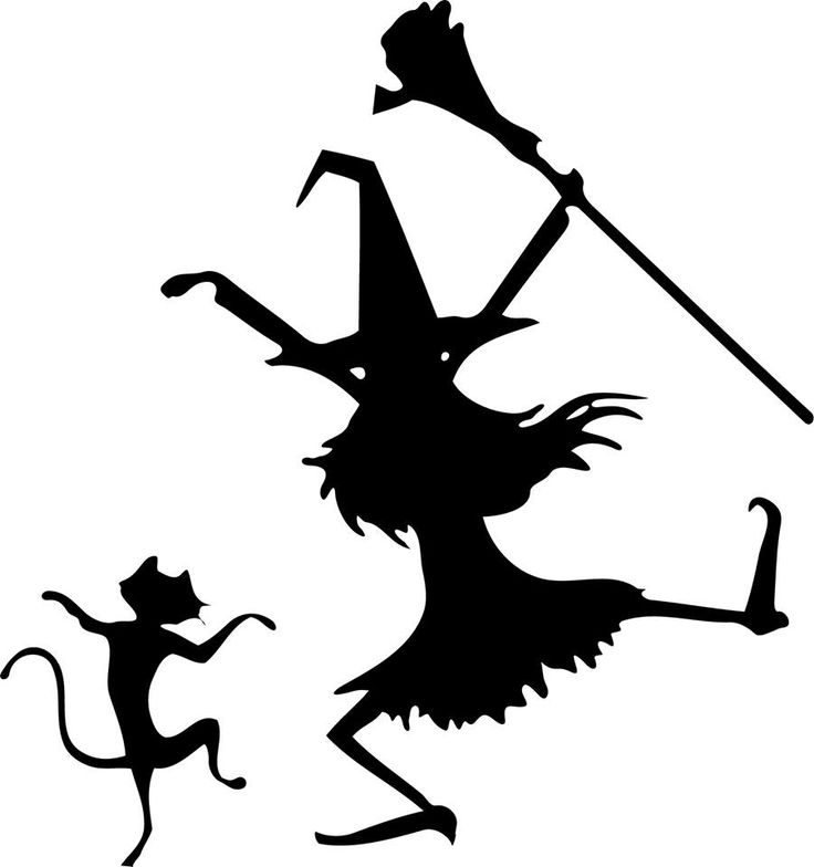 Halloween dancing clipart witch silhouette 