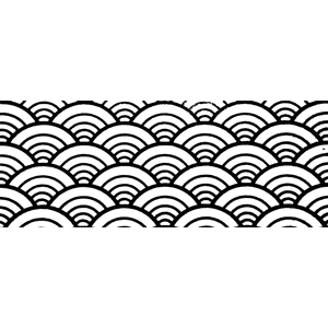 Japanese Folk Wave Pattern clipart, cliparts of Japanese Folk Wave 