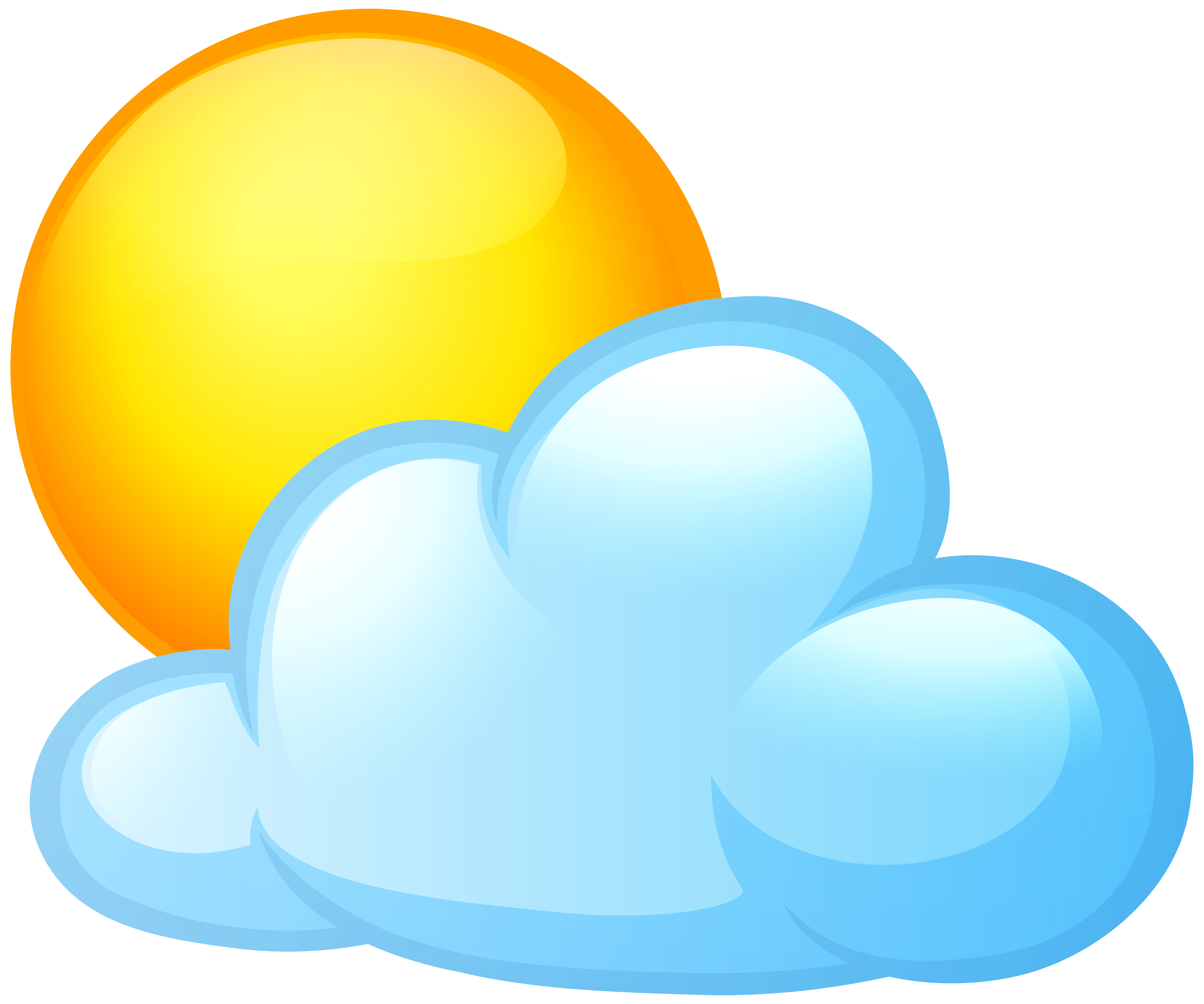 Sun and Cloud PNG Clip Art Image 