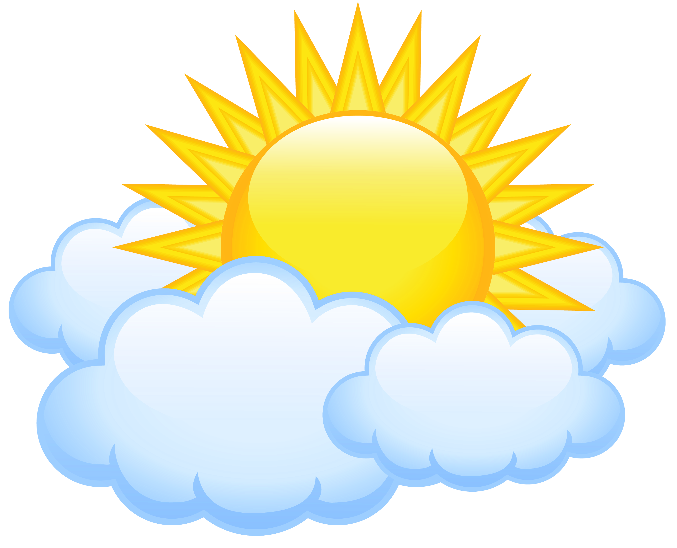 Sun with Clouds Transparent PNG Picture 