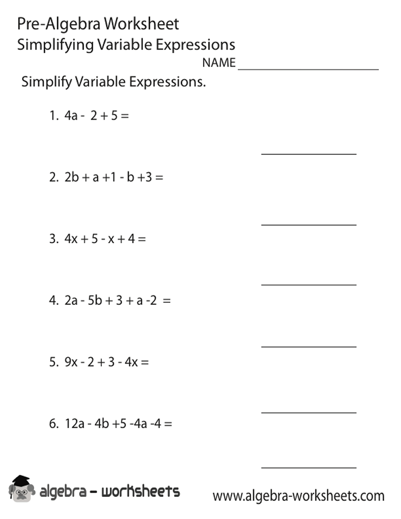 6th Grade Algebraic Expressions Worksheets With Answers Clip Art Library