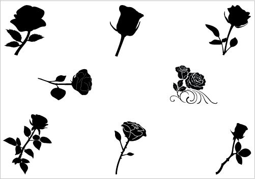 Roses Silhouette Vector Download Rose Vector Silhouette 