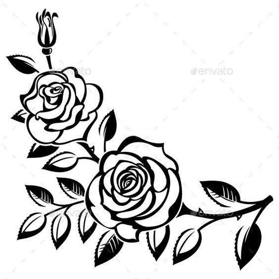White Rose Silhouette Clip Art – Clipart Free Download 