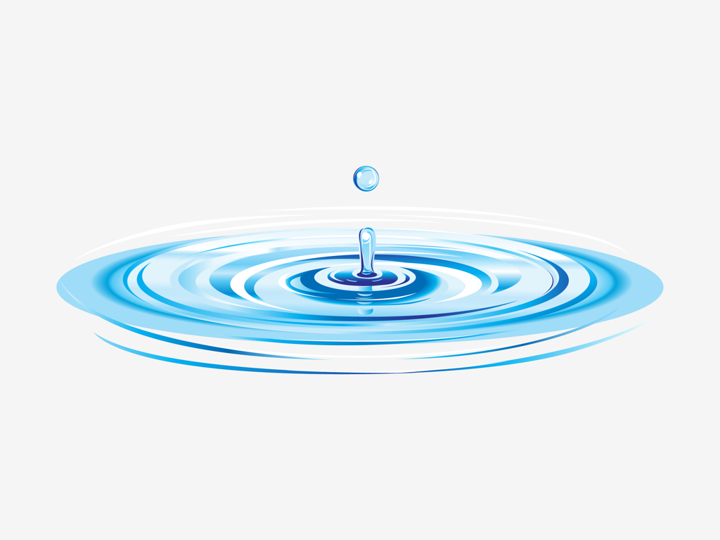 Water drop with ripple clipart 