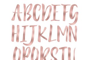 Rose gold foil alphabet clipart ~ Objects on Creative Market 