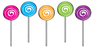 With Hard Candy Lollipops Clipart 