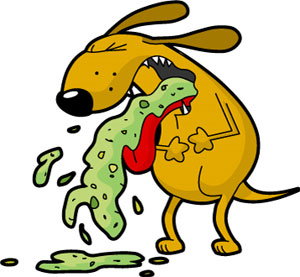 Dog vomiting clipart 