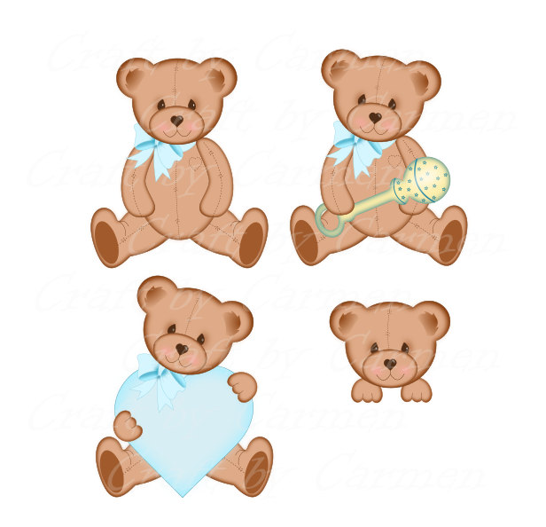 Baby Boy Teddy Bear Clip Art