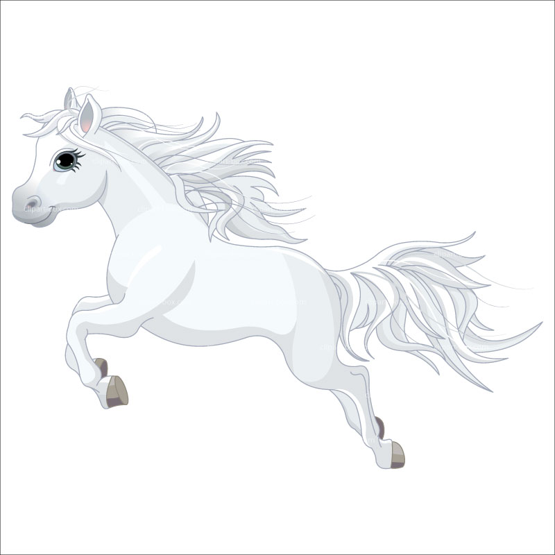 CLIPART JUMPING WHITE HORSE 