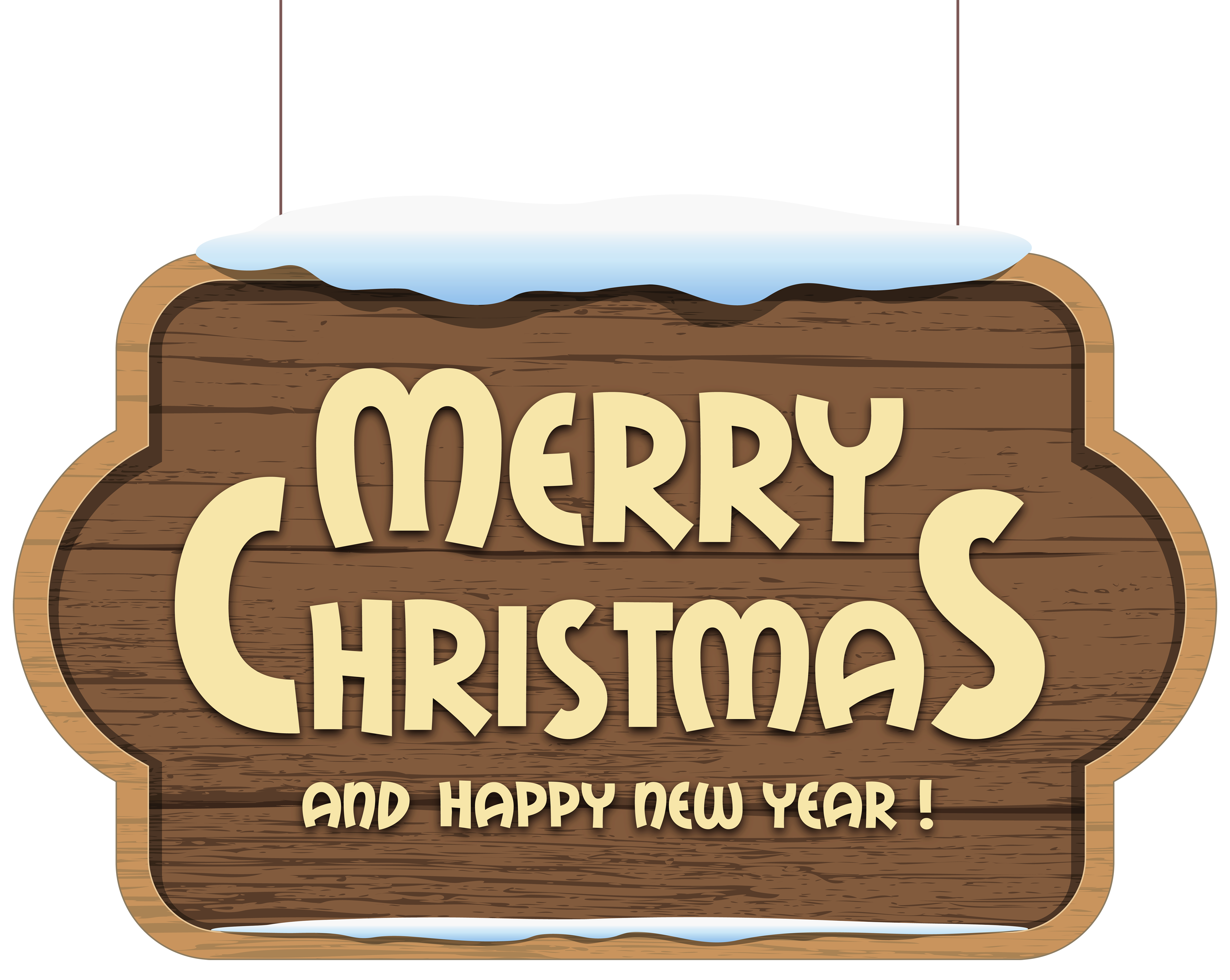 Merry Christmas Wooden Sign PNG Clipart Image 