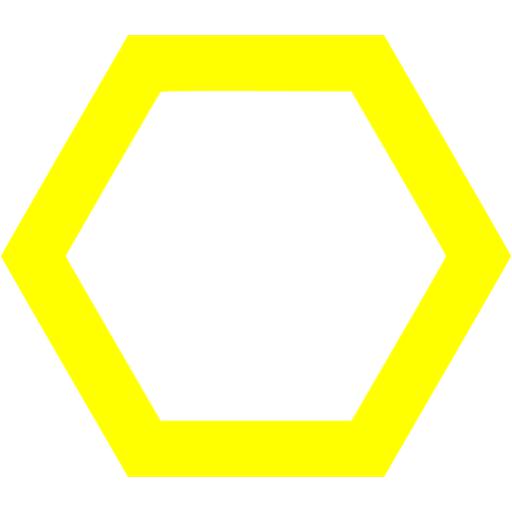 Yellow hexagon outline icon 