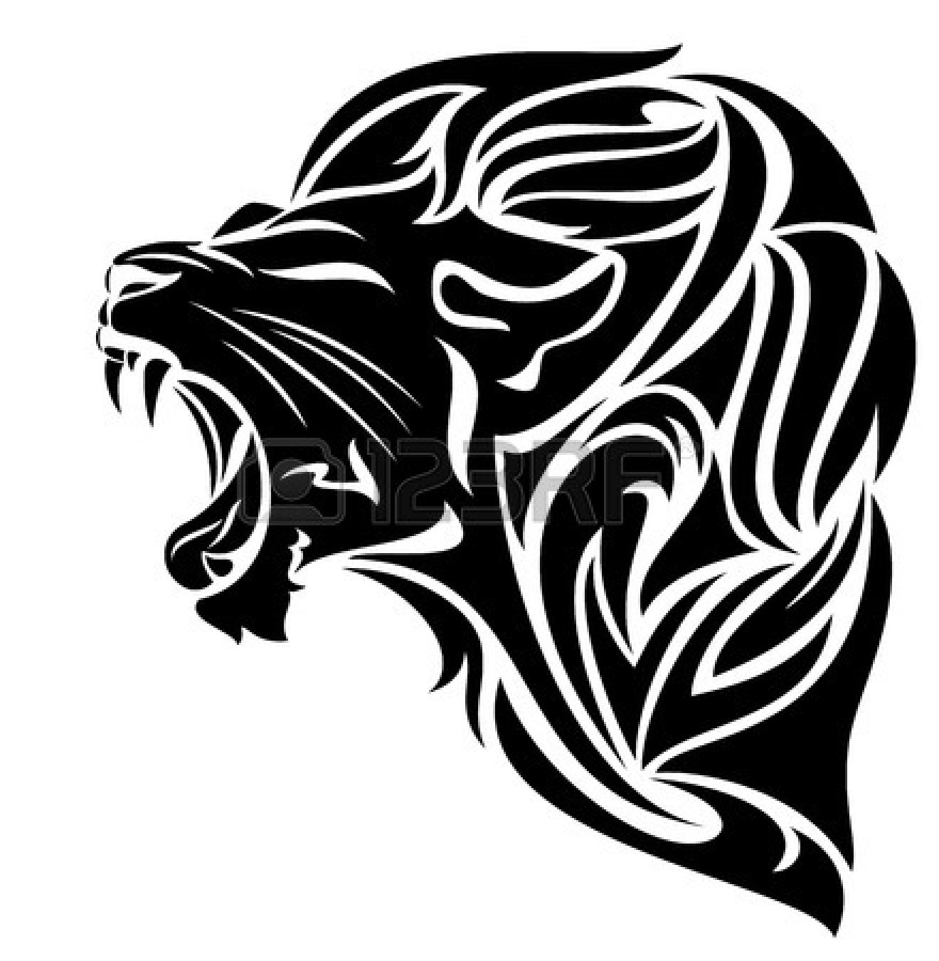 african tribal tattoo lion - Clip Art Library
