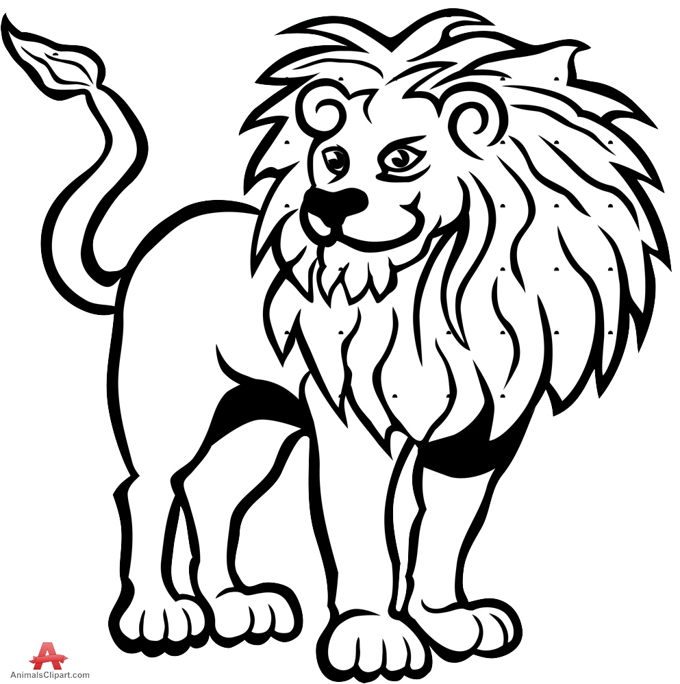 different jobs clipart black and white lion