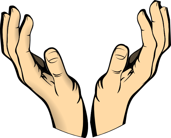 woman with open hand clipart