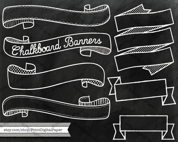 Download Chalkboard texture and banners clip by ClipartCarnival 