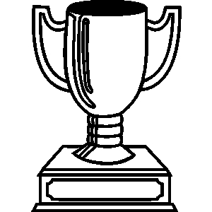 Black and white trophy clipart 