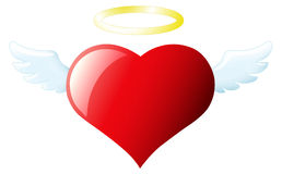 Heart with wings and halo clipart 