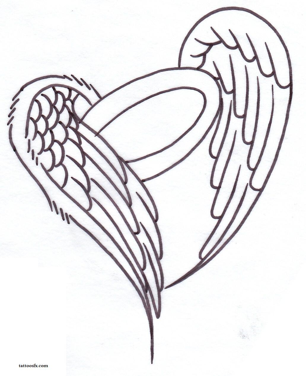 Angel Wings With Halo Drawings 