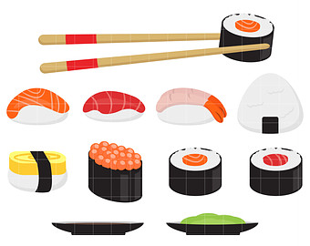 Cute sushi clipart 
