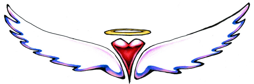 Heart With Wings And A Halo Clipart 